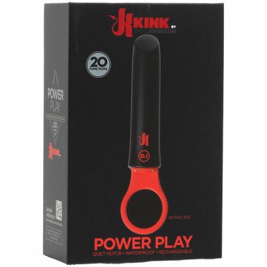 Черно-красный мини-вибратор Power Play with Silicone Grip Ring - 13,3 см. фото 2