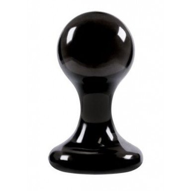 Большая чёрная анальная пробка Luna Balls на присоске - 9,5 см., фото