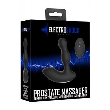 Черный массажер простаты с электростимуляцией и пультом ДУ Prostate massager фото 2