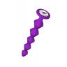 Фиолетовая анальная цепочка с кристаллом Buddy - 17,7 см., фото