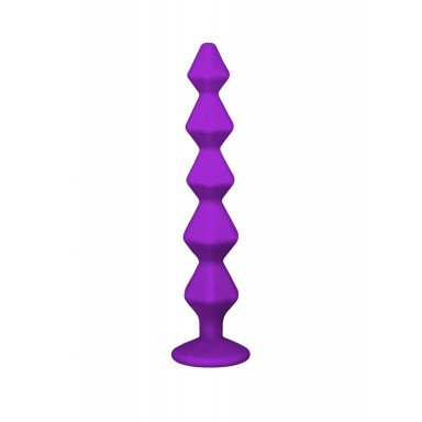 Фиолетовая анальная цепочка с кристаллом Buddy - 17,7 см. фото 3