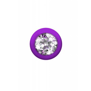 Фиолетовая анальная цепочка с кристаллом Buddy - 17,7 см. фото 4