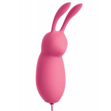 Розовая, работающая от USB вибропуля в форме кролика Cute фото 3