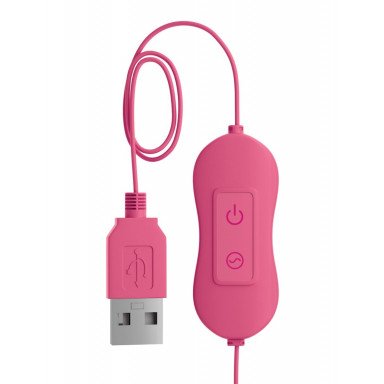 Розовая, работающая от USB вибропуля в форме кролика Cute фото 4