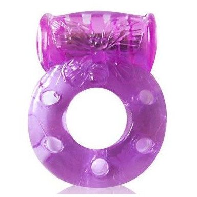 Фиолетовое эрекционное виброкольцо с бабочкой, фото