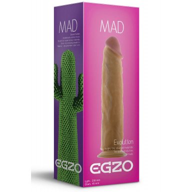 Телесный фаллоимитатор без мошонки Mad Cactus - 23 см., фото