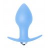 Голубая анальная вибропробка Bulb Anal Plug - 10 см., фото