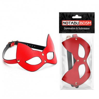 Красно-черная игровая маска с ушками фото 3