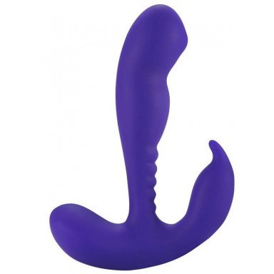 Фиолетовый стимулятор простаты Anal Vibrating Prostate Stimulator with Rolling Ball - 13,3 см., фото