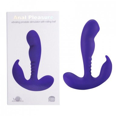 Фиолетовый стимулятор простаты Anal Vibrating Prostate Stimulator with Rolling Ball - 13,3 см. фото 3