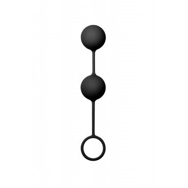 Черные анальные шарики Blaze с шнурком фото 2