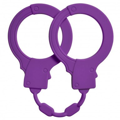 Фиолетовые силиконовые наручники Stretchy Cuffs Purple, фото