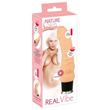 Вибратор-реалистик Nature Skin Real Vibe телесного цвета - 17,5 см. фото 6