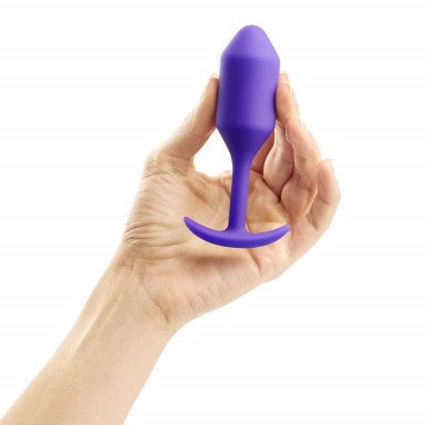 Фиолетовая пробка для ношения B-vibe Snug Plug 2 - 11,4 см. фото 3