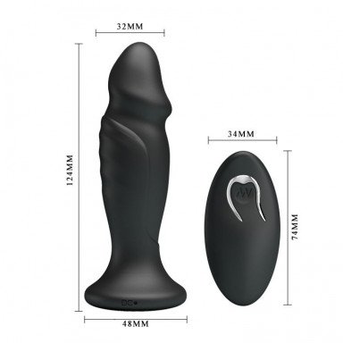Черная анальная втулка с 12 режимами вибрации Mr Play - 12,4 см. фото 4