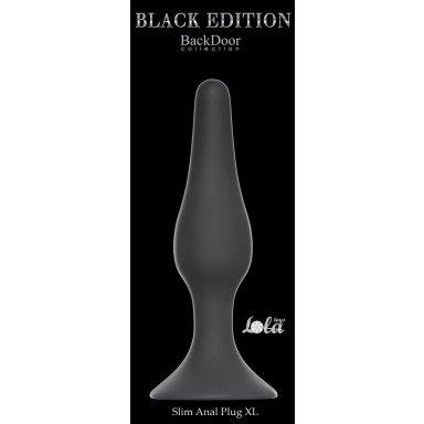 Чёрная анальная пробка Slim Anal Plug XL - 15,5 см. фото 2
