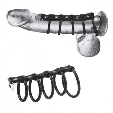 Хомут на пенис с 5 резиновыми кольцами 5 Ring Rubber Gates Of Hell With Lead, фото