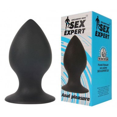 Чёрная анальная втулка Sex Expert - 8 см. фото 2