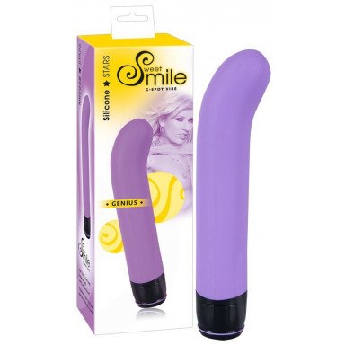 Фиолетовый вибратор G-точки Smile Genius - 20 см., фото