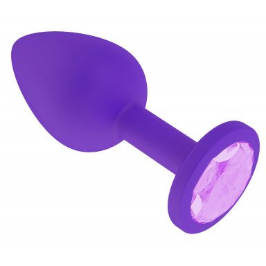 Фиолетовая силиконовая пробка с сиреневым кристаллом - 7,3 см. фото 2