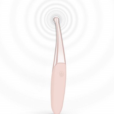 Розовый точечный вибромассажер Senzi Vibrator - 14,7 см., фото
