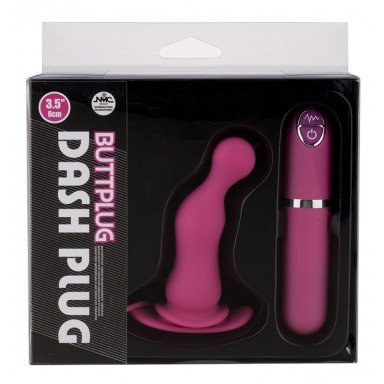 Розовая вибровтулка Dash Butt Plug With Mini Controller II - 9 см. фото 2