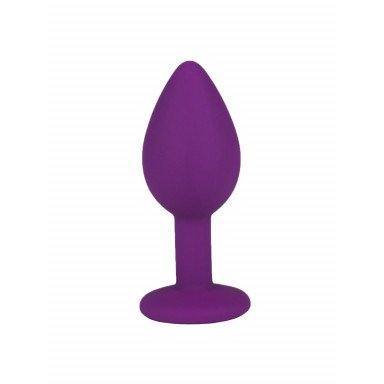 Фиолетовая силиконовая пробка с прозрачным кристаллом - 7,3 см. фото 4