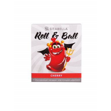 Стимулирующий презерватив-насадка Roll Ball Cherry фото 2