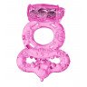 Розовое эрекционное кольцо с вибратором и подхватом, фото