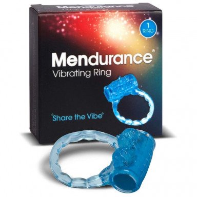 Синее эрекционное кольцо Mendurance Vibrating Ring, фото