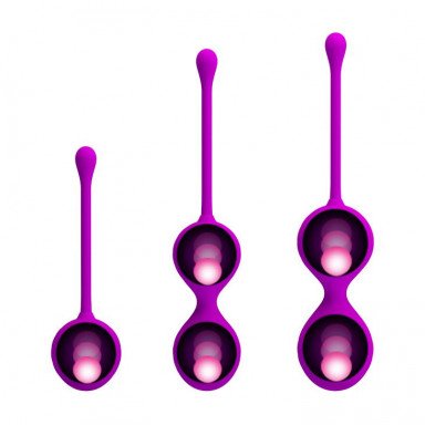 Набор лиловых вагинальных шариков Kegel Ball фото 3
