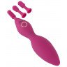 Ярко-розовый клиторальный вибратор с 3 насадками Spot Vibrator with 3 Tips - 17,9 см., фото