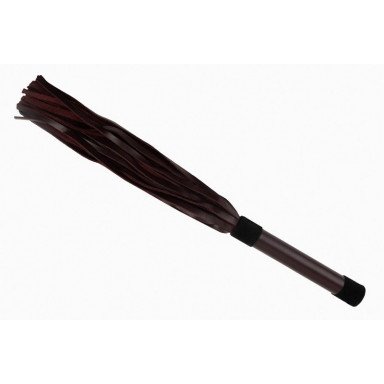 Бордовая многохвостая плеть с ручкой - 43 см. фото 2