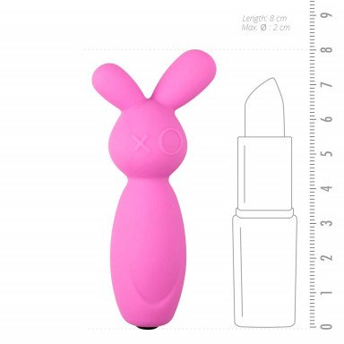 Розовый мини-вибратор Mini Bunny Vibe - 8 см. фото 4