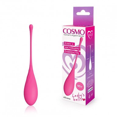 Розовый каплевидный вагинальный шарик со шнурочком фото 2