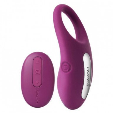 Фиолетовое эрекционное кольцо Winni Violet с вибрацией и пультом ДУ, фото