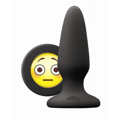 Черная силиконовая пробка среднего размера Emoji OMG - 10,2 см., фото