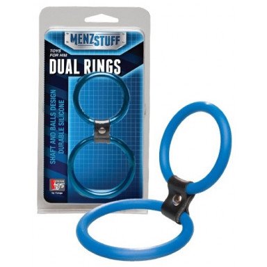 Синее двойное эрекционное кольцо Dual Rings Blue, фото