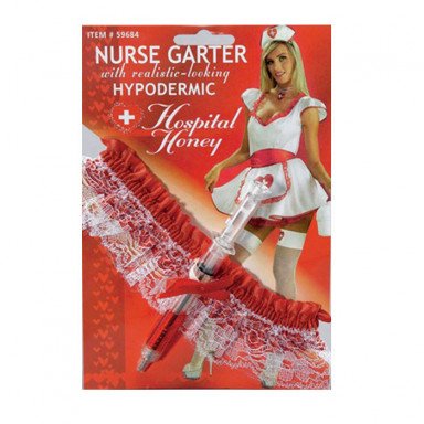 Подвязка медсестры со шприцом, S-M-L, белый, красный, фото