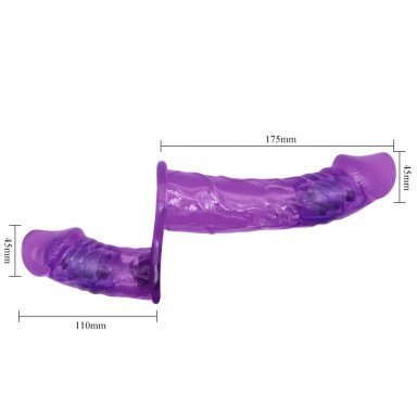 Женский фиолетовый страпон с вагинальной вибропробкой Ultra - 17,5 см. фото 5