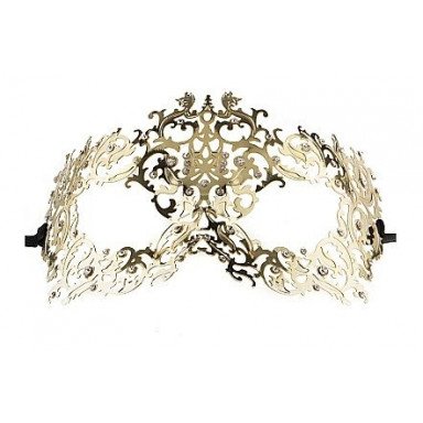 Золотистая металлическая маска Forrest Queen Masquerade, фото