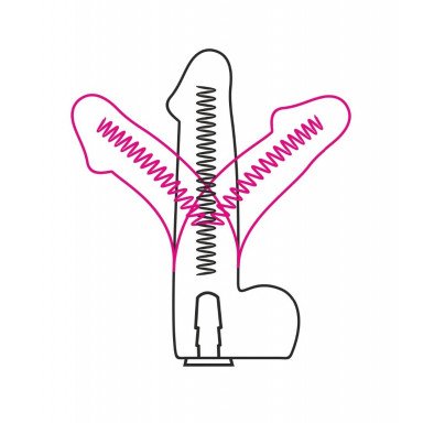Телесный страпон Harness LESBI с вагинальной пробкой фото 4