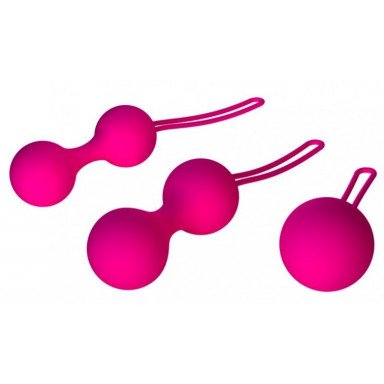 Набор из 3 вагинальных шариков Кегеля розового цвета фото 2