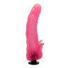 Розовая насадка для страпона с клиторальными лепестками - 20 см., фото