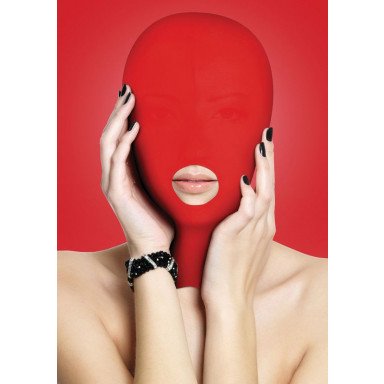 Красная маска на голову с прорезью для рта Submission Mask, фото
