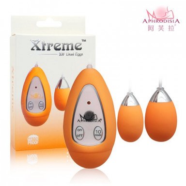 Оранжевые виброяйца Xtreme 10F Dual Eggs фото 2