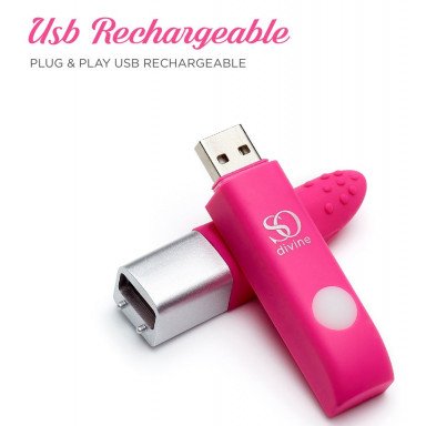 Ярко-розовый вибростимулятор Get Lucky USB Vibrator - 12 см. фото 2