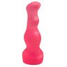 Гелевый розовый массажёр простаты без вибрации - 13,5 см., фото