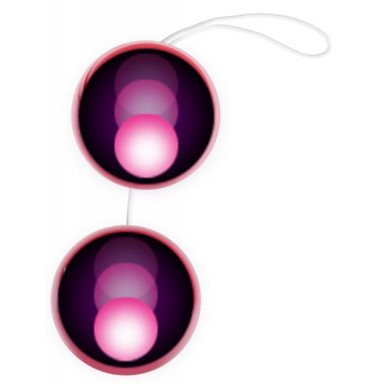 Розовые двойные вагинальные шарики с петелькой фото 4