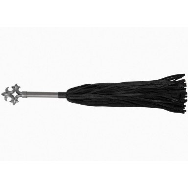 Черная многохвостовая плеть с витой ручкой - 63 см. фото 3